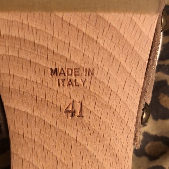 Burberry size 10 tan & white quilted denim / canvas open toe neutral slides - Picture 11 of 16